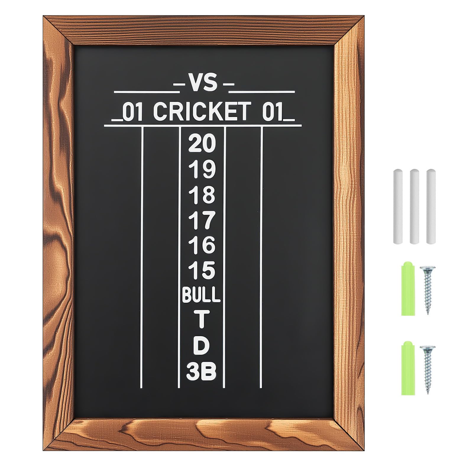 VioraWhite Dart Scoreboard for Cricket and 01 Darts Games Darts Holder Wall Mount Wood Dartboard Accessories(Black(Charcoal-Colo