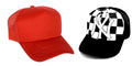 Michelangelo Ny Checks Half Net Baseball Cap And Red Half Net Unisex Cap Combo