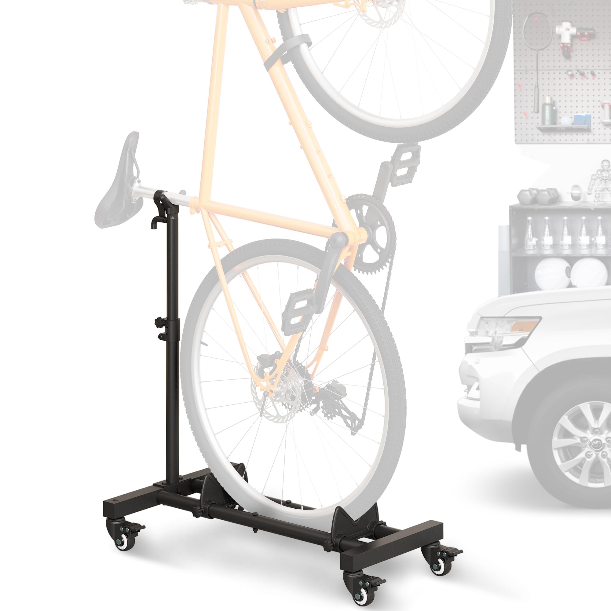 Sttoraboks Vertical Bike Stand, Freestanding Bike Rack Garage Storage Upright Bicycle Floor Stand Indoor Bike Holder with Adjust
