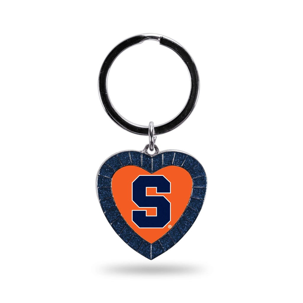 Rico Industries Ncaa Syracuse Orange Ncaa Rhinestone Heart Colored Keychain, Navy, 3-Inches In Length
