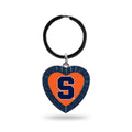 Rico Industries Ncaa Syracuse Orange Ncaa Rhinestone Heart Colored Keychain, Navy, 3-Inches In Length