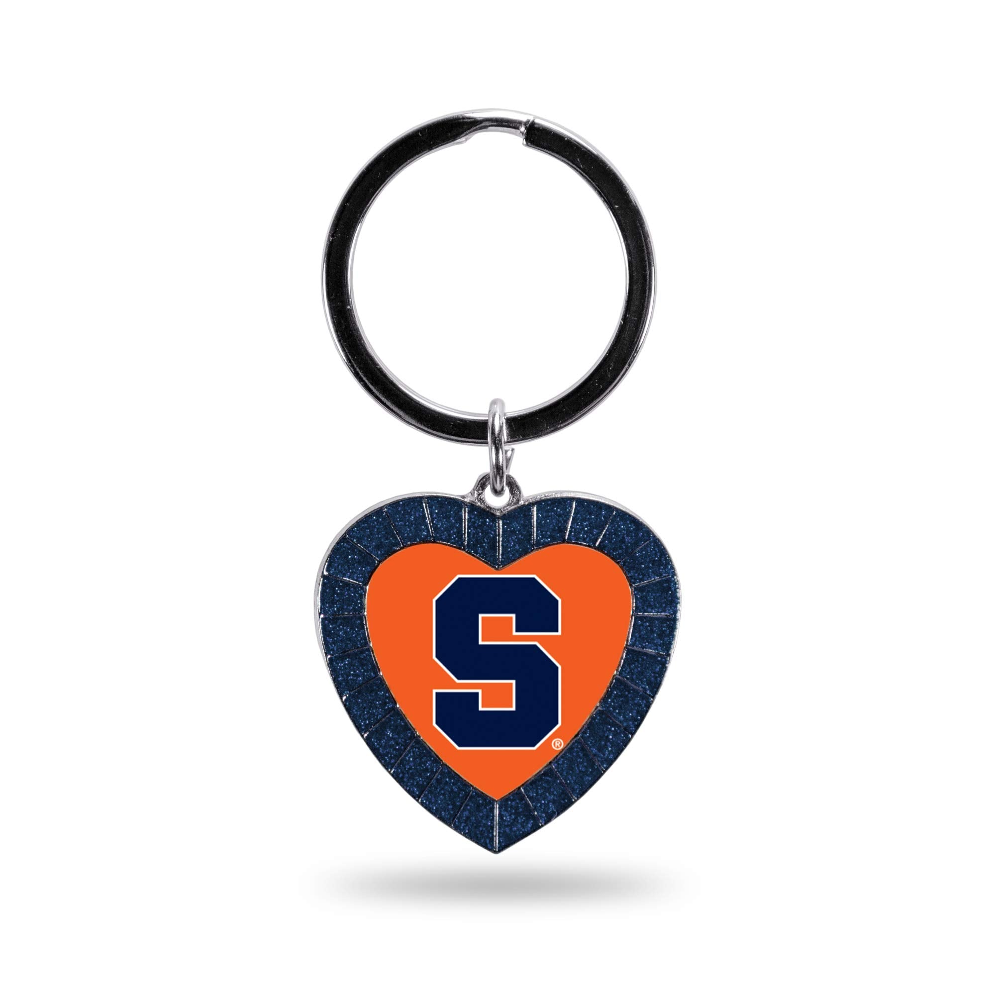 Rico Industries Ncaa Syracuse Orange Ncaa Rhinestone Heart Colored Keychain, Navy, 3-Inches In Length