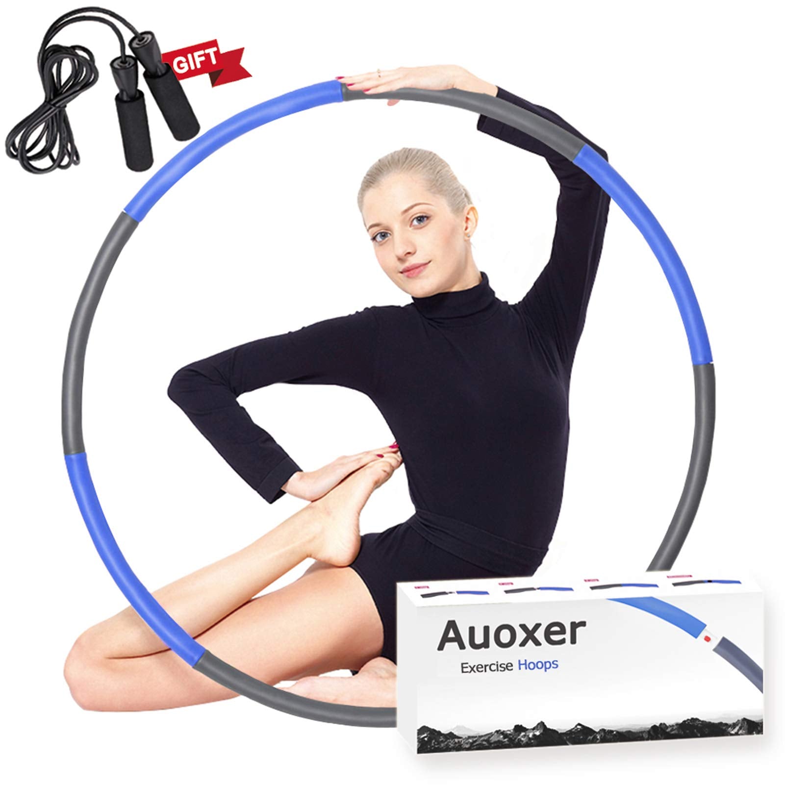 Auoxer Fitness Exercise Weighted Hoops, Lose Weight Fast By Fun Way To Workout, Fat Burning Healthy Model Sports Life, Detachabl
