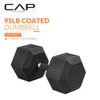 Cap Barbell Coated Dumbbell Weights With Padded Grip, Single, 95 Pounds