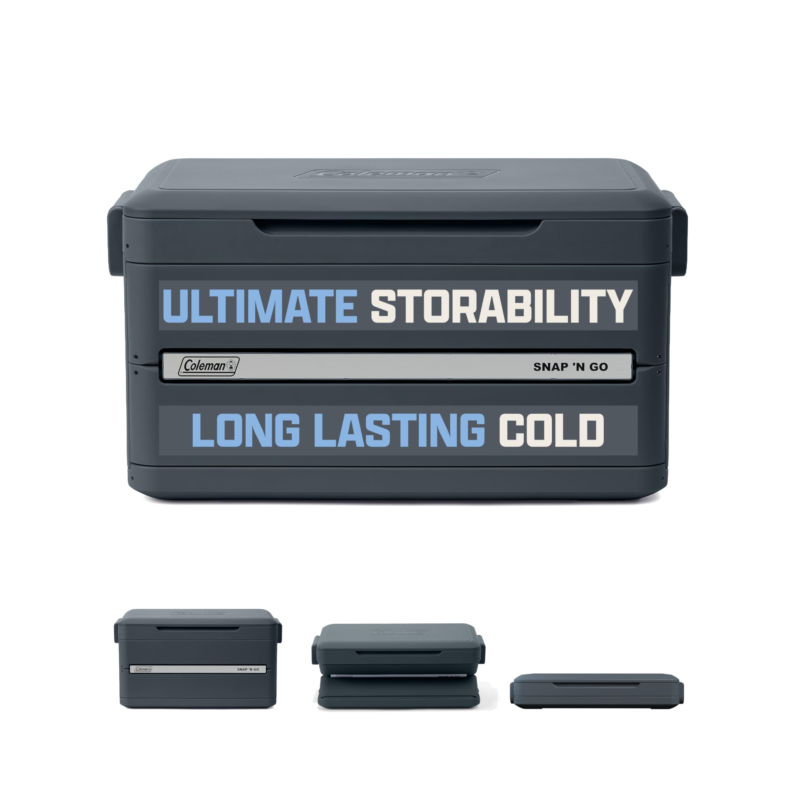 Coleman Snap N Go 45-Quart Collapsible Hard Cooler, Portable Hard-Sided Cooler with Waterproof Removable Liner, Space-Saving & 