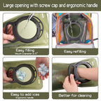 2L Hydration Bladder, Bpa Free Water Bladder For Hiking Backpack 2 Liter Military Green Water Storage Bag With Insulated Tube, H