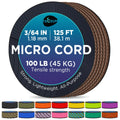 Teceum Micro Paracord - Copper Brown - 1.18 Mm X 125 Ft - Micro Utility Cord - Thin Braided Paracord Rope Nylon Polyester - Wind