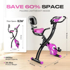 Techmoo Folding Exercise Bike, Magnetic Resistance 3 In 1 Portable Upright Foldable Exercise Bicycle Machine With Front And Back