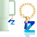 Letter Charm Accessories for Stanley Cup 1 PCS Cute Initial Keychain Handle Charm for Stanley Tumbler for Women Blue Letter Z