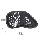 Caiobob Mytag Golf Iron Head Cover Wedge Headcover Set Black Synthetic Leather Skull Skeleton Irons Protector (10Pcs Iron Set(3,