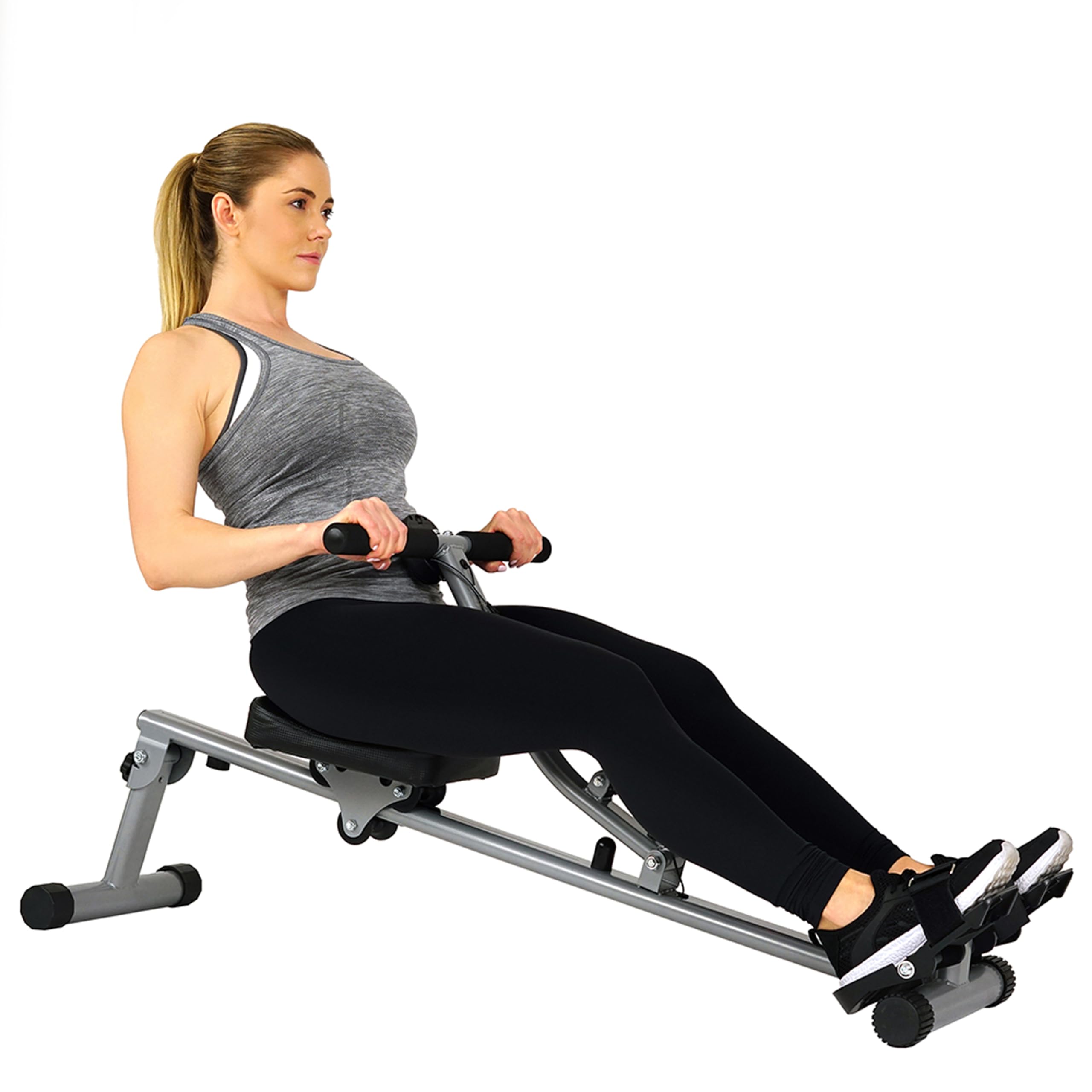 Sunny Health & Fitness Sf-Rw1205 Rowing Machine Rower With 12 Level Adjustable Resistance, Digital Monitor And 220 Lb Max Weight