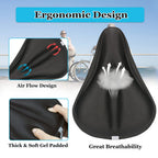Geronmine Gel Bike Seat Cover Padded Bicycle Saddle Covers For Women  Men, Most Comfortable Exercise Bike Seat Cushion Cover, So