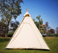 7?7?6.5?utdoor Cotton Canvas 2-3 Person 3 Seasons Bell Teepee Tent with Double Door Spire Tent Pyramid Tents for Family Camping