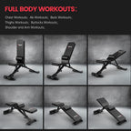 Pasyou Adjustable Weight Bench,880Lb Weight Capacity For Strength Training Bench Press Foldable Incline Decline Bench For Full B