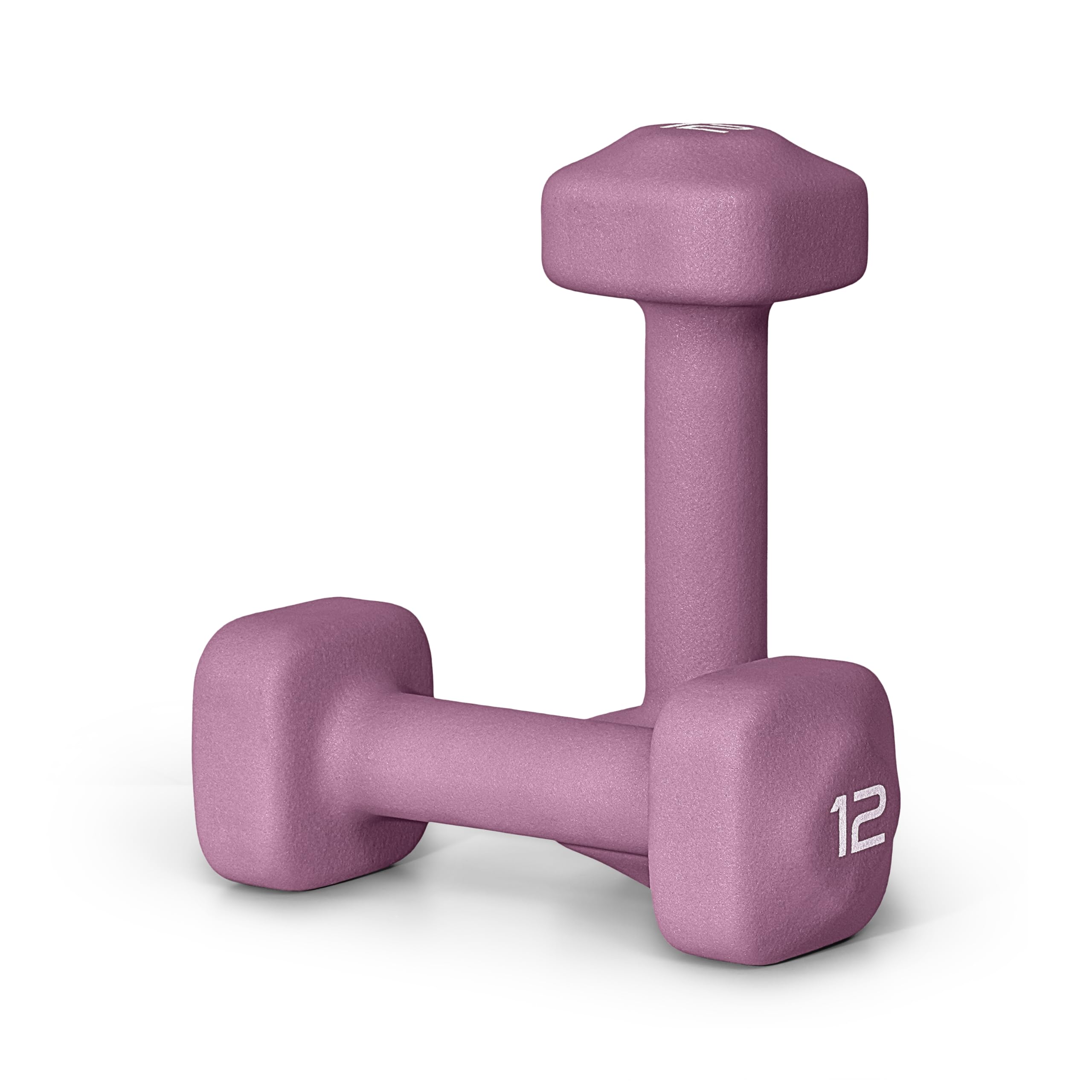Tone Fitness 12 lb Neoprene Dumbbell Pair for Home Workouts - Non-Slip Design - Purple