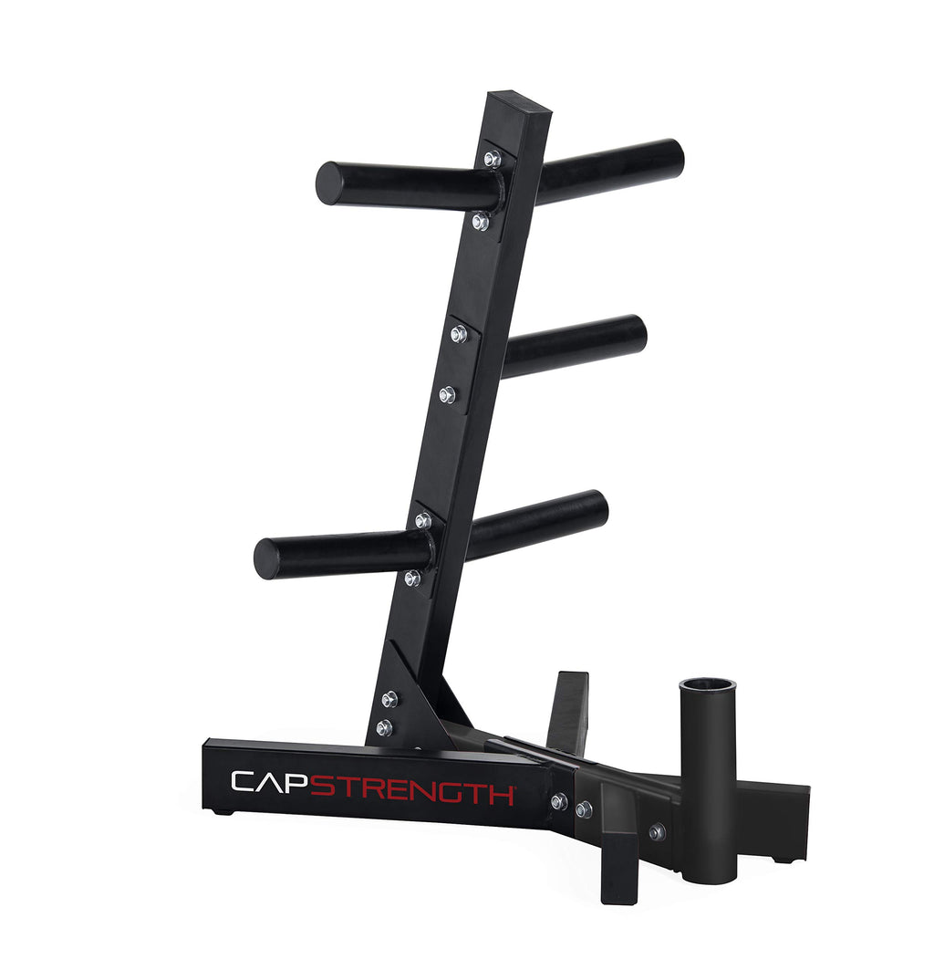 Cap Barbell Olympic Plate Tree Storage Rack For Weights And Bar, Black
