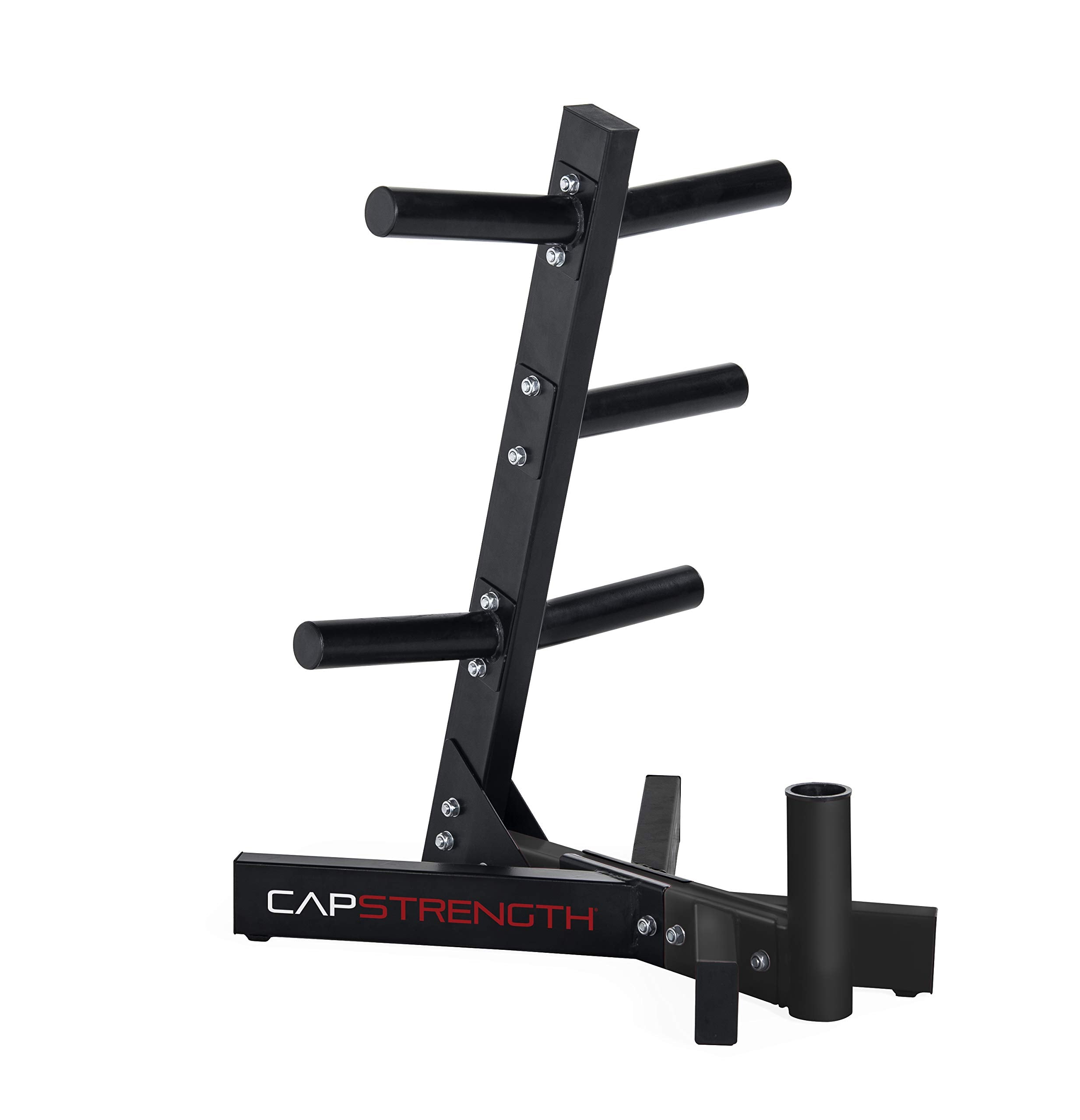 Cap Barbell Olympic Plate Tree Storage Rack For Weights And Bar, Black