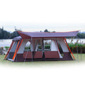 Ktt Extra Large Tent 12 Person,Awning Family Cabin Tents,2 Rooms,3 Doors And 3 Windows With Mesh,Straight Wall,Waterproof,Double