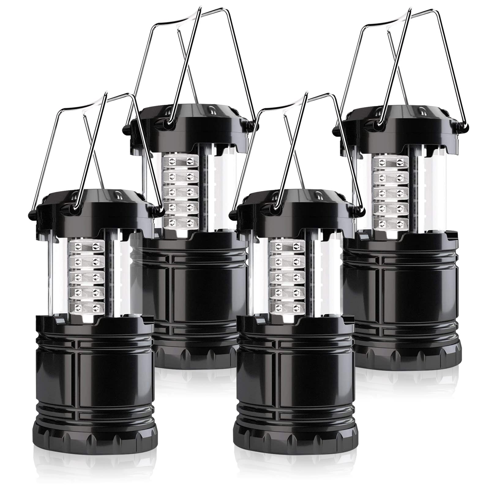 Camping Lantern, 4 Pack Brightness Adjustable LED Camping Lights, Collapsible IPX4 Waterproof Survival Lanterns for Power Outage