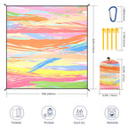 Hihoho Beach Blanket Waterproof Sandproof Extra Large Beach Mat 79 X 83/120X108For 1-8 Adults Quick Drying Durable Outdoor Picni
