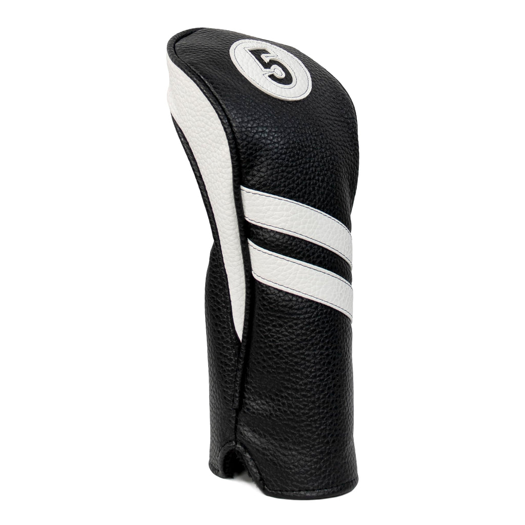 Proactive Sports Vintage Golf Club Head Covers For Fairway Woods| 5 Wood Headcover | Classic Leather Look | Black/White