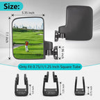 10L0L Golf Cart Mirror No Drilling Side Mirrors Universal For Club Car, Ezgo,Yamaha, Folding Side Rear View Mirrors Adjustable 1