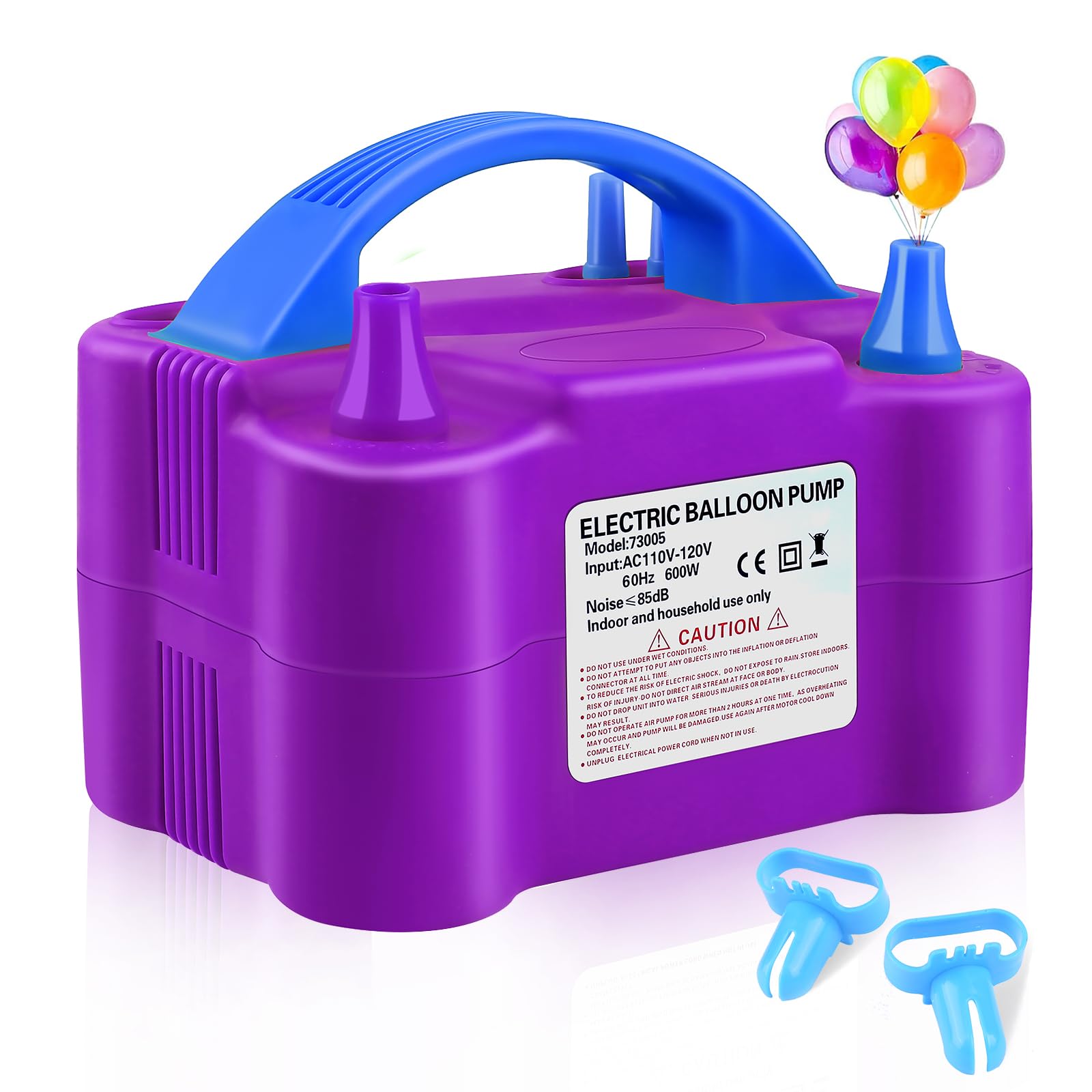 Electric Balloon Pump,110V 600W Balloon Blower Inflator Dual Nozzle Air Pump Balloons Inflator For Decoration, Party, Sport,Gift