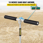Vevor Sand Anchor, 18'' Length Auger To The Beach And Sandbar, 316 Stainless Steel Screw Anchor W/Removable Handle, Bungee Line