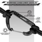 Autmatch Carabiner Clips, 3'' Aluminium Spring Snap Hook Caribeener Clips, 12Kn Heavy Duty Wiregate Carabiners For Camping, Back