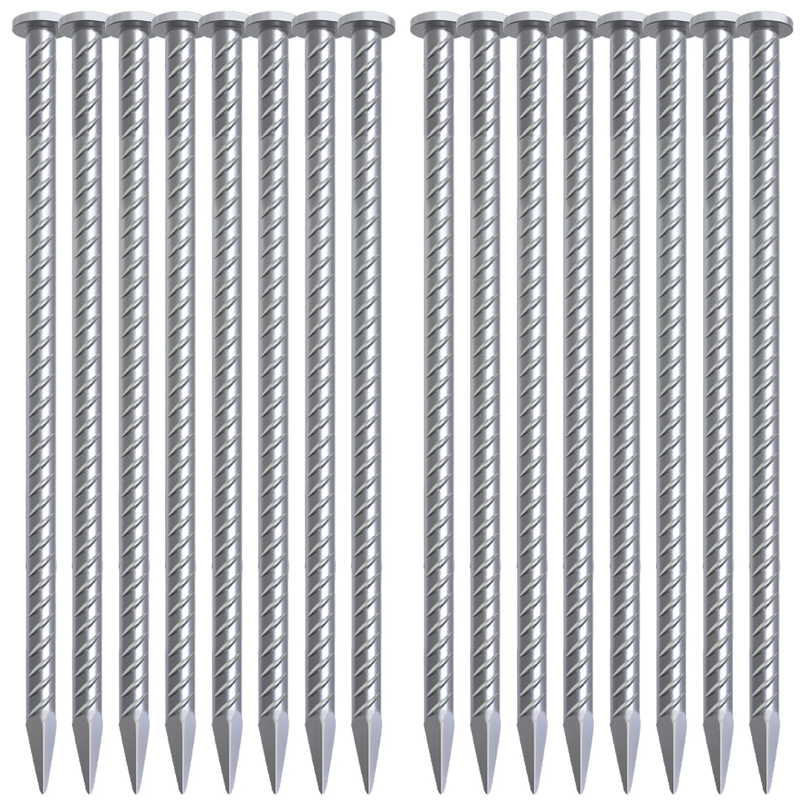VVOKGO Rebar Stake 12 Inches Long 1/2 Inch Thickness Galvanized Cement Stakes Plant Support Garden Stakes, Metal Anchoring Lands