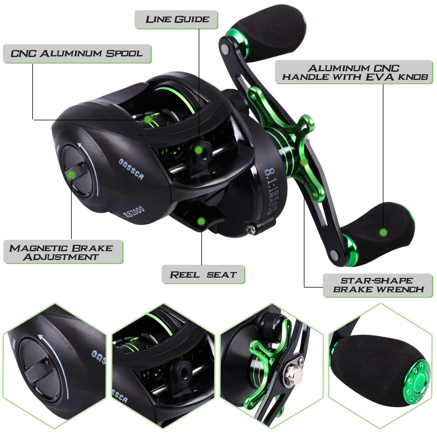 Sougayilang Ultralight Fishing Rod Reel Combos Portable Light Weight High Carbon 4 Pc Travel Fishing Pole Fishing Reel -2.1M/6.8