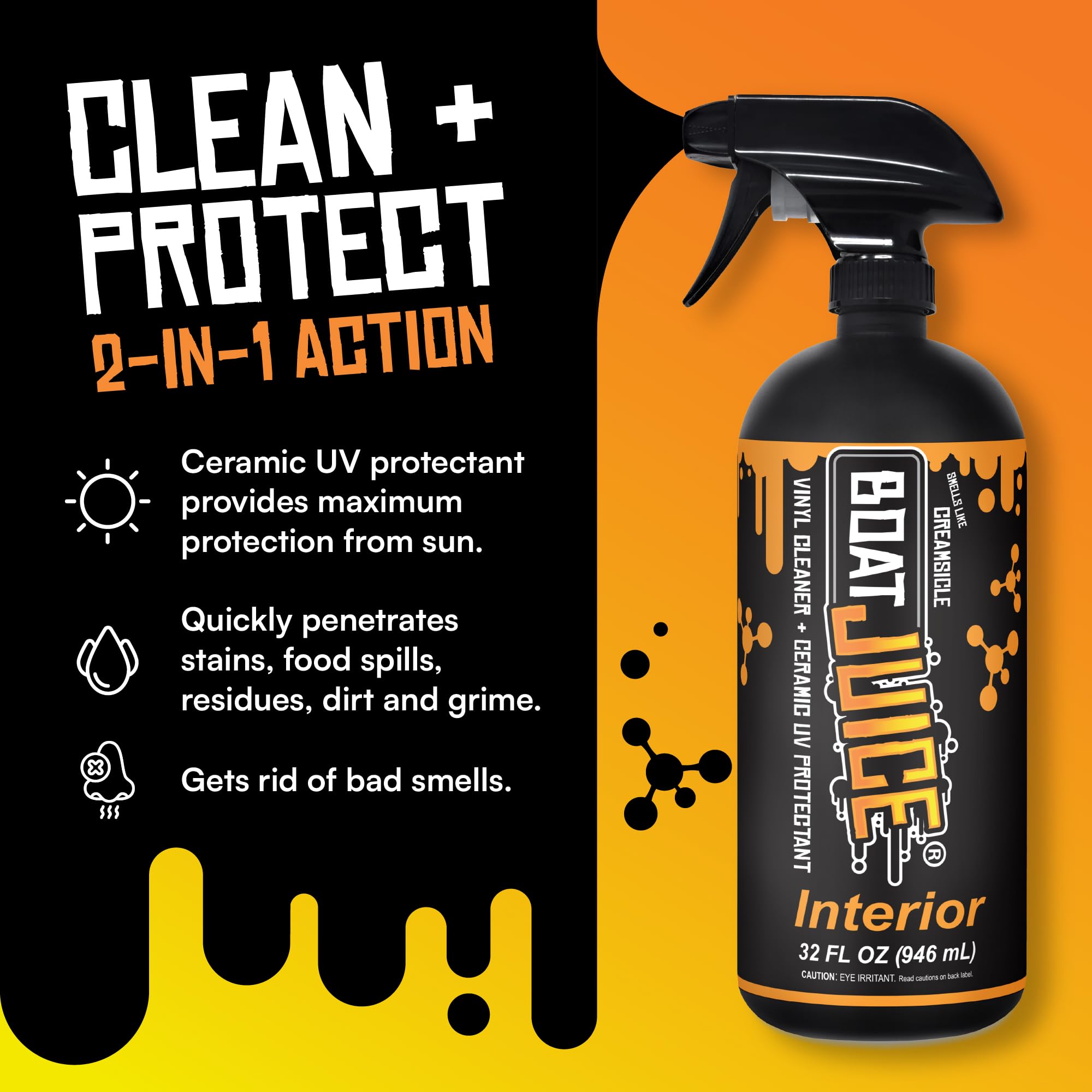 Boat Juice Boat Cleaning Kit - Exterior Boat Cleaner Water Spot Remover, Interior Boat Cleaner For Seats And Vinyl, 2 Microfiber