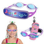 Hydrocomfy Toddler Goggles 3-6 Years Old, Kids Goggles For Swimming, Purple Dolphin/Mermaid Swim Goggles For Little Girls
