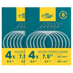 Sf 12 Pcs Pre Tied Loop Fly Tapered Leader Nylon Fly Fishing Trout Leader Line 7.5Ft-4X