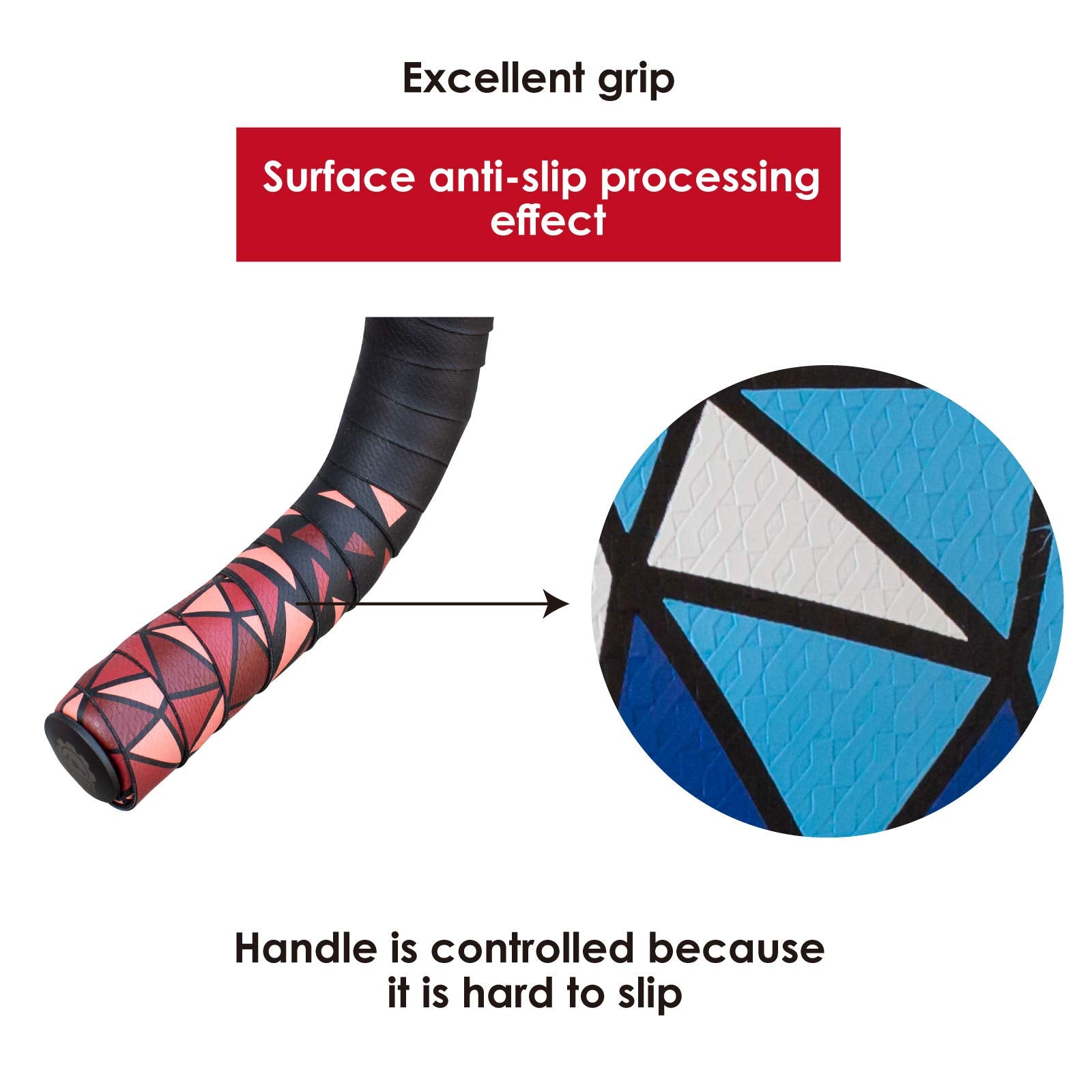 Gorix Bar Tape Handlebar Grip Wrap+2 Bar Plug Rose Pattern Road Mountain Bicycle Cycling (Gx-Bara(Global Edition)) (Black  Red)