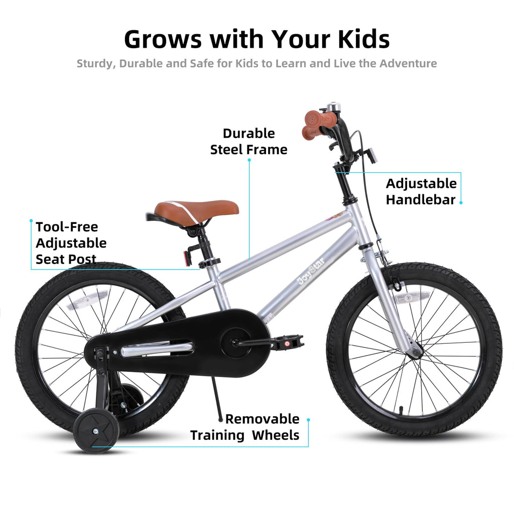 Joystar 18 Inch Kids Bike For Age 5-8 Girls Boys Bikes 5 6 7 8 9 Years Old Bmx Style Children Bicycles With Kickstand Birthday G