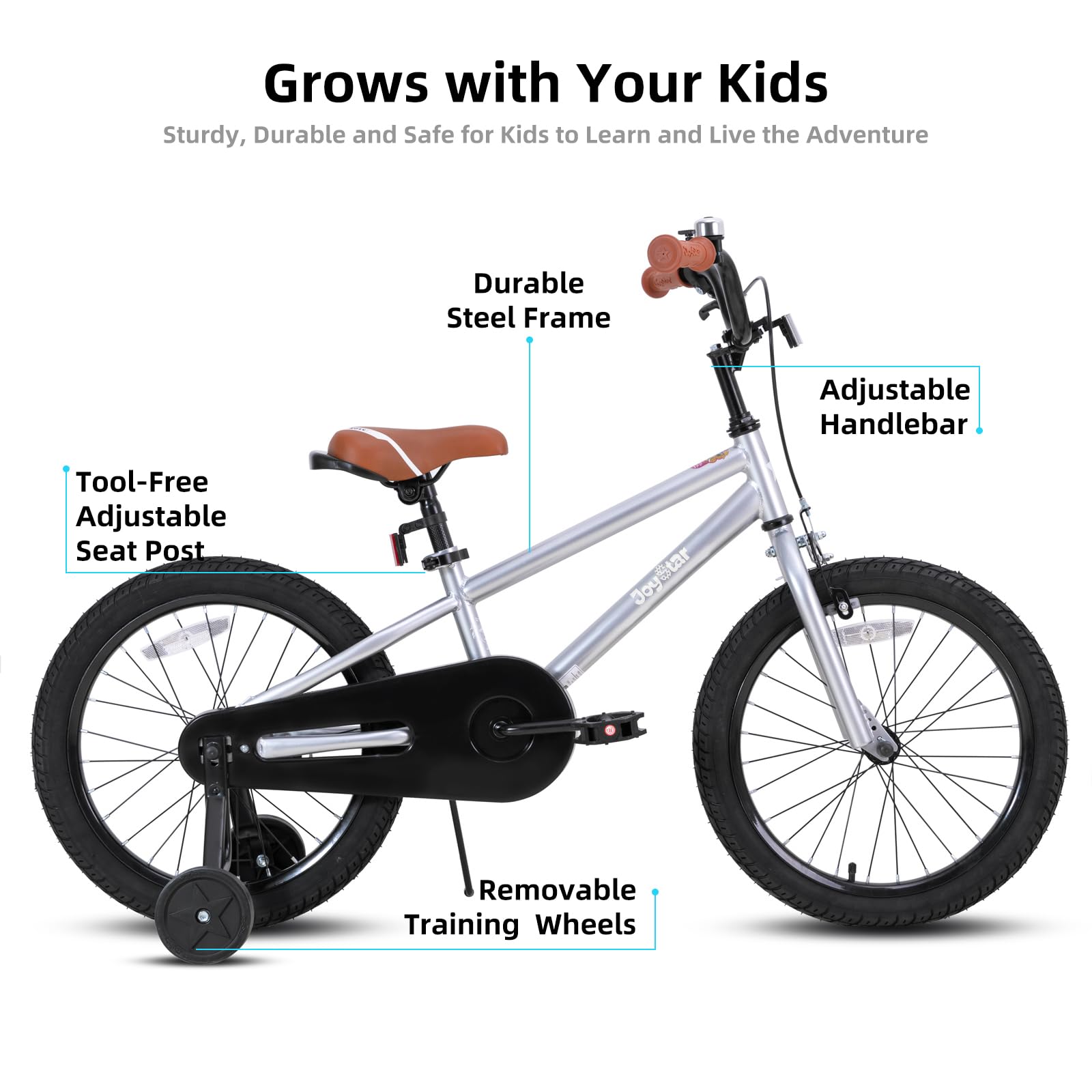 Joystar 18 Inch Kids Bike For Age 5-8 Girls Boys Bikes 5 6 7 8 9 Years Old Bmx Style Children Bicycles With Kickstand Birthday G
