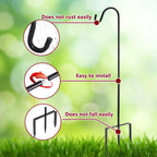Excmark Shepherd Hook 32 Inch 12 Inch Thick Use At Weddings, Hanging Solar Lights, Lanterns, Bird Feeders, Metal Hanger Hook (Br