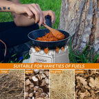 Lixada Camping Wood Stove Folding Lightweight Stainless Steel Wood Burning Backpacking Stove For Outdoor Cooking Picnic Hunting