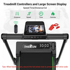 Therun Walking Pad, 2 In 1 Foldable Treadmills For Home, 2.5Hp Under Desk With Handle Bar, 16 Widened Running Belt, With Remote