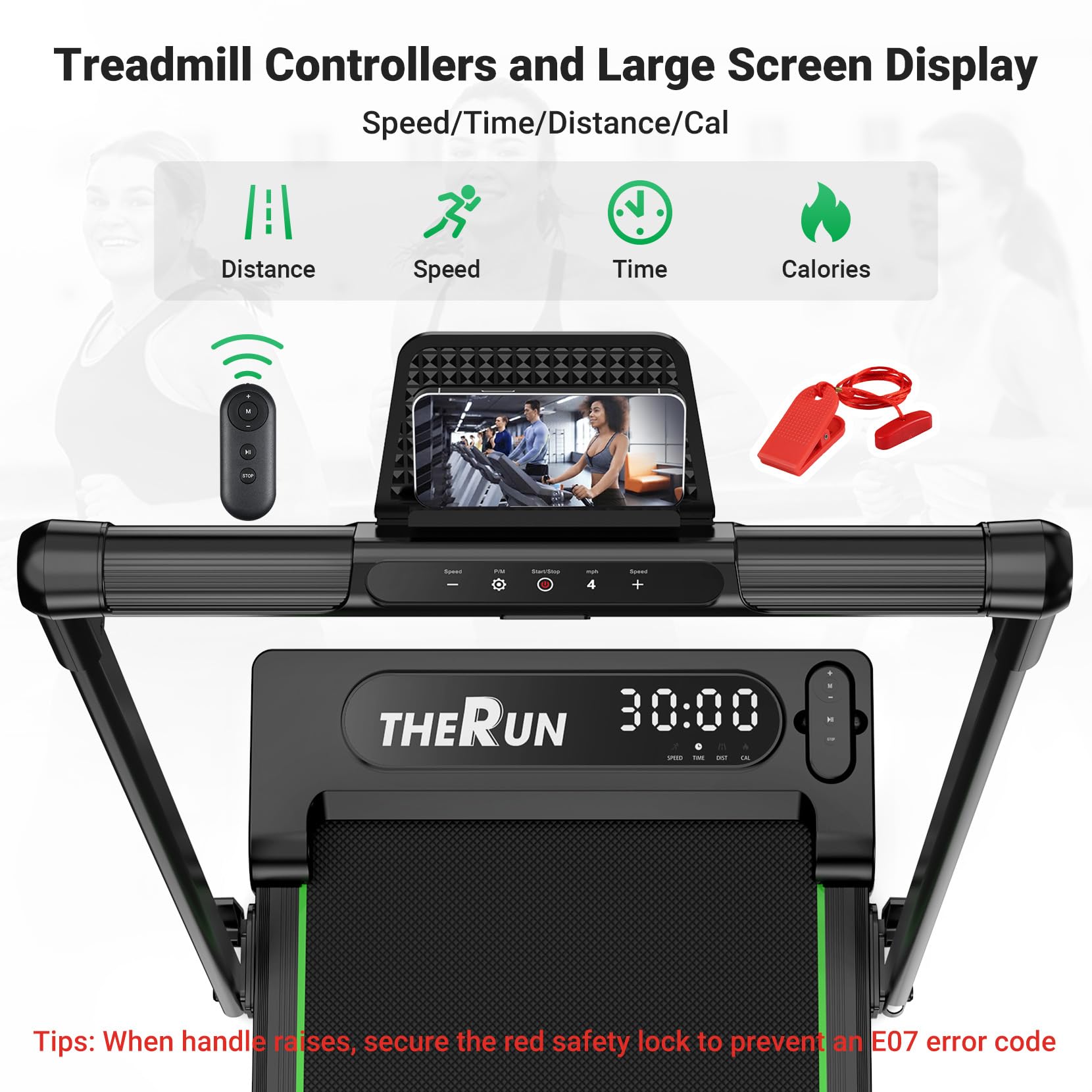 Therun Walking Pad, 2 In 1 Foldable Treadmills For Home, 2.5Hp Under Desk With Handle Bar, 16 Widened Running Belt, With Remote