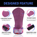 Manueklear Weight Lifting Grips, Leather Hooks Straps For Deadlifts, Pull-Ups, Heavy Shrugs, Non-Slip Adjustable Wrist Wrap Glov