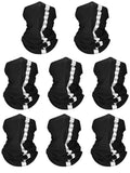 SATINIOR 8 Pcs Reflective Neck Gaiter Neon Safety Bandana Face Cover UV Sun Dust Wind Protection Mask Scarf for Men Women(Black,