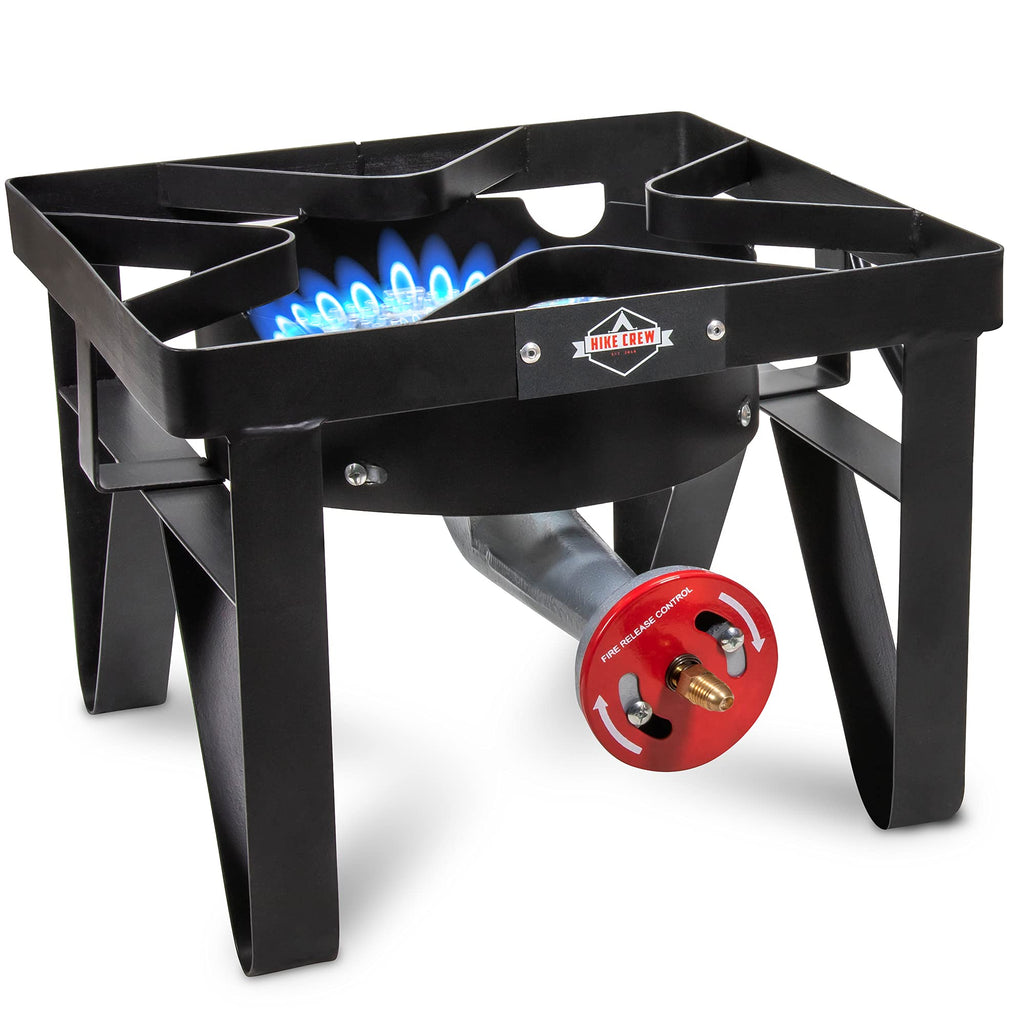 Hike Crew Cast Iron Single-Burner Outdoor Gas Stove  220,000 Btu Portable Propane-Powered Cooktop  With Blue Flame Air Control P