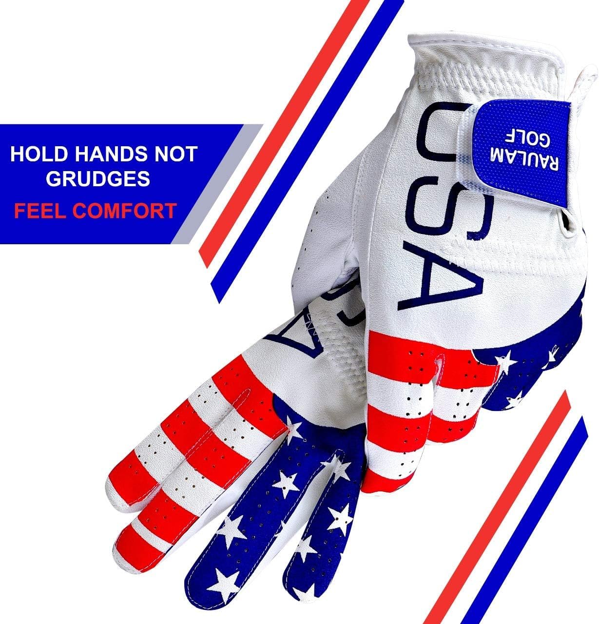 Raulam International Usa Flag Golf Gloves With Perfect Grip For Men And Women Golf Glove American Flag Left Hand Golf Glove Men