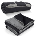 Tirrinia Waterproof Outdoor Blanket with Sherpa Lining, Windproof Triple Layers Warm Comfy Foldable for Camping Stadium, Sports,