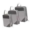 Myaddiction 3Pcs Compression Packing Cubes Compression Storage Bags For Vacation Outdoor Gray