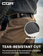 Cqr Tactical Belt, Military Style Heavy Duty Belt, Webbing Edc Quick-Release Buckle, 2Pack Plastic Flip Tab Black/Black, Medium