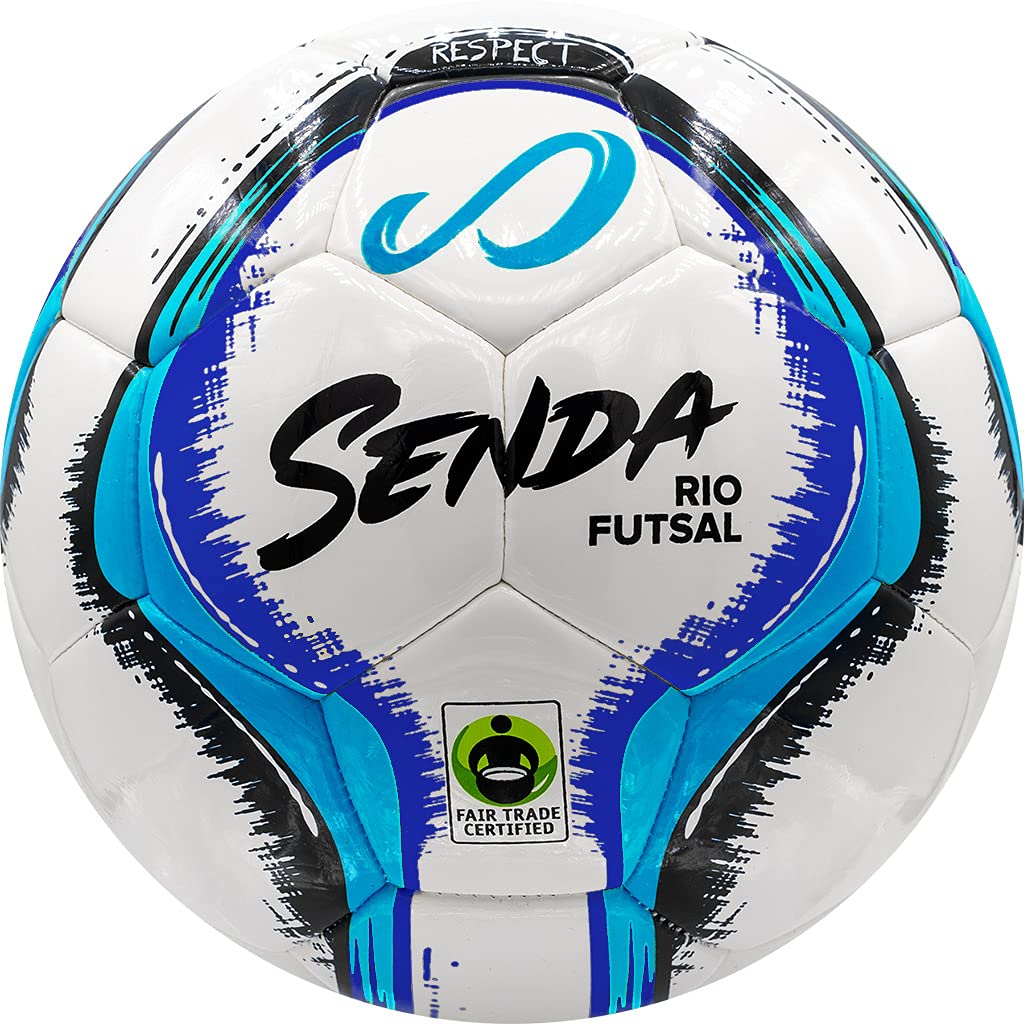 Senda Rio Match Futsal Ball, Fair Trade Certified, Blue/Black, Size 3 (Ages 8-12)