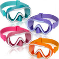 Flutesan 4 Pcs Kids Youth Swim Goggles with Nose Cover Silicone Goggles View Clear Waterproof for Snorkeling Diving Swimming(Pur